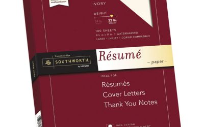 100% Cotton Resume Paper, 32 lb Bond Weight, 8.5 x 11, Ivory, 100/Pack