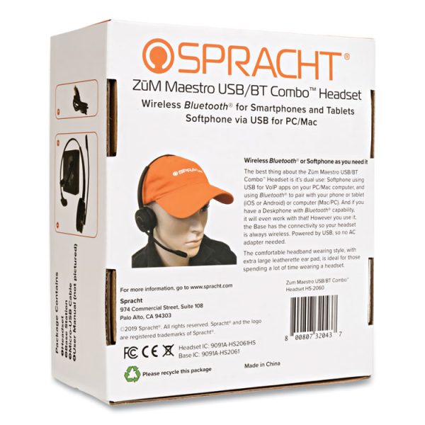 ZuM Maestro HS-2060 Monaural Over The Head Headset, Black - Image 3