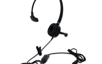 HS-WD-USB-1 Monaural Over The Head Headset, Black