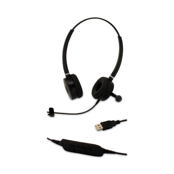HS-WD-USB-2 Binaural Over The Head Headset, Black - Image 4