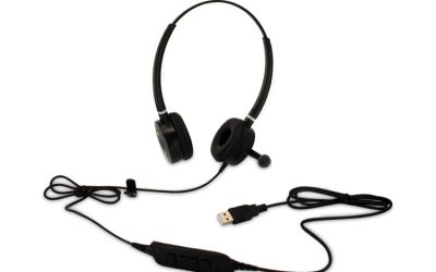 HS-WD-USB-2 Binaural Over The Head Headset, Black