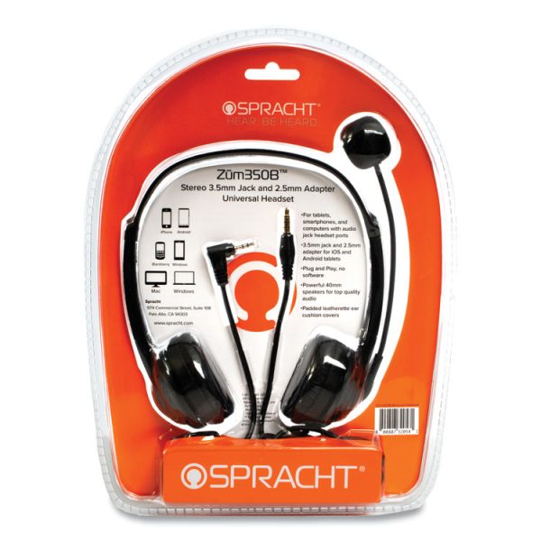 ZuM ZuM350B Binaural Over The Head Headset, Black - Image 2