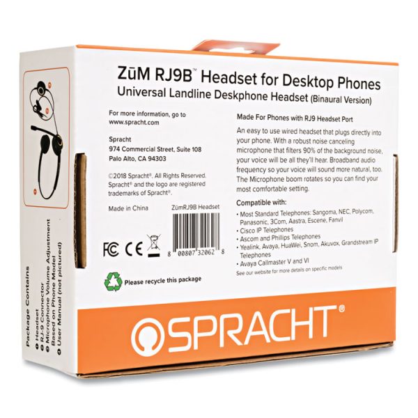 ZuM ZuMRJ9B Binaural Over The Head Headset, Black - Image 3
