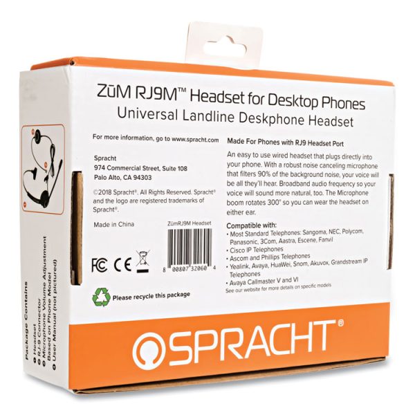 ZuM ZuMRJ9M Monaural Over The Head Headset, Black - Image 3