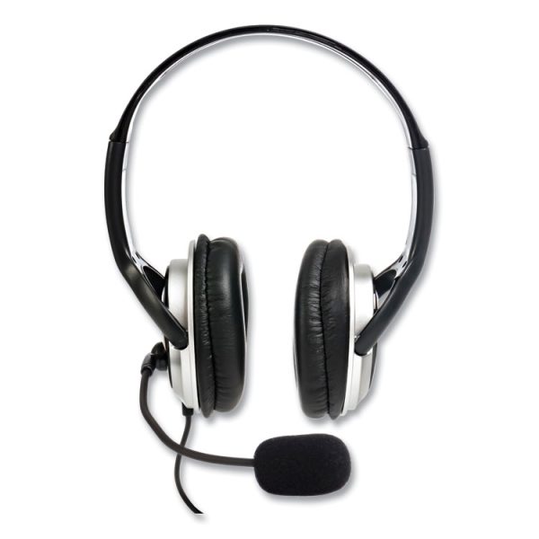 ZuM Binaural Over The Head Headset, Black/Silver - Image 4