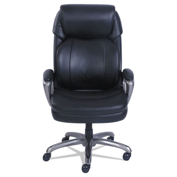 Cosset Big And Tall Executive Chair, Supports Up To 400 Lb, 19" To 22" Seat Height, Black Seat/back, Slate Base - Image 4