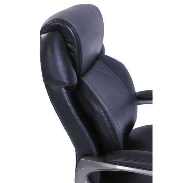 Cosset High-Back Executive Chair, Supports Up To 275 Lb, 18.75" To 21.75" Seat Height, Black Seat/back, Slate Base - Image 3