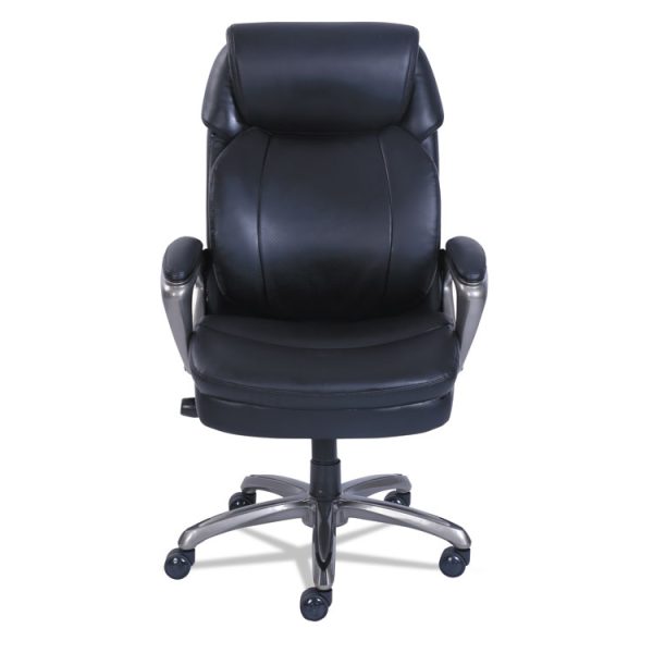 Cosset High-Back Executive Chair, Supports Up To 275 Lb, 18.75" To 21.75" Seat Height, Black Seat/back, Slate Base - Image 4