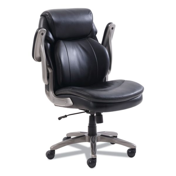 Cosset Mid-Back Executive Chair, Supports Up To 275 Lb, 18.5" To 21.5" Seat Height, Black Seat/back, Slate Base - Image 5