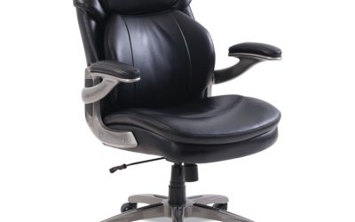Cosset Mid-Back Executive Chair, Supports Up To 275 Lb, 18.5″ To 21.5″ Seat Height, Black Seat/back, Slate Base