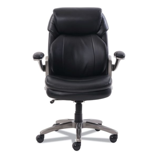 Cosset Mid-Back Executive Chair, Supports Up To 275 Lb, 18.5" To 21.5" Seat Height, Black Seat/back, Slate Base - Image 4