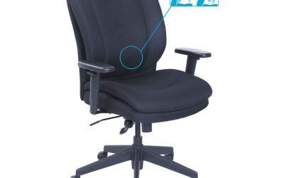 Cosset Ergonomic Task Chair, Supports Up To 275 Lb, 19.5″ To 22.5″ Seat Height, Black