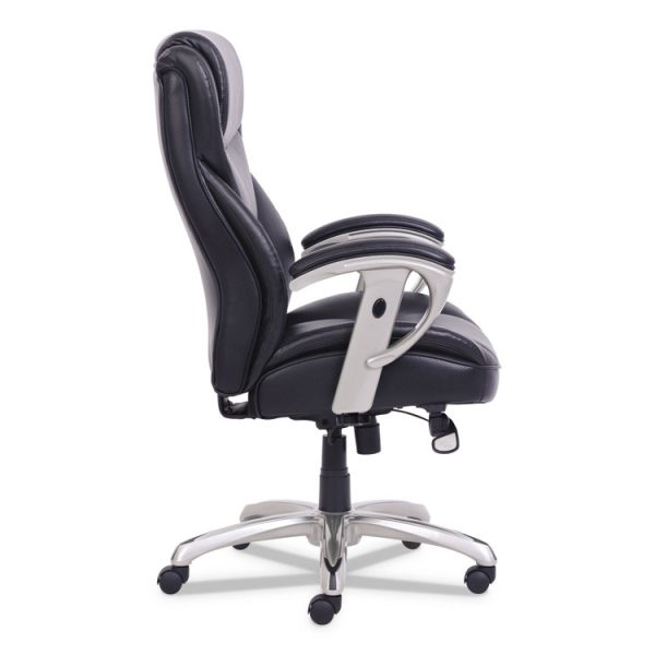 Emerson Big And Tall Task Chair, Supports Up To 400 Lb, 19.5" To 22.5" Seat Height, Black Seat/back, Silver Base - Image 3