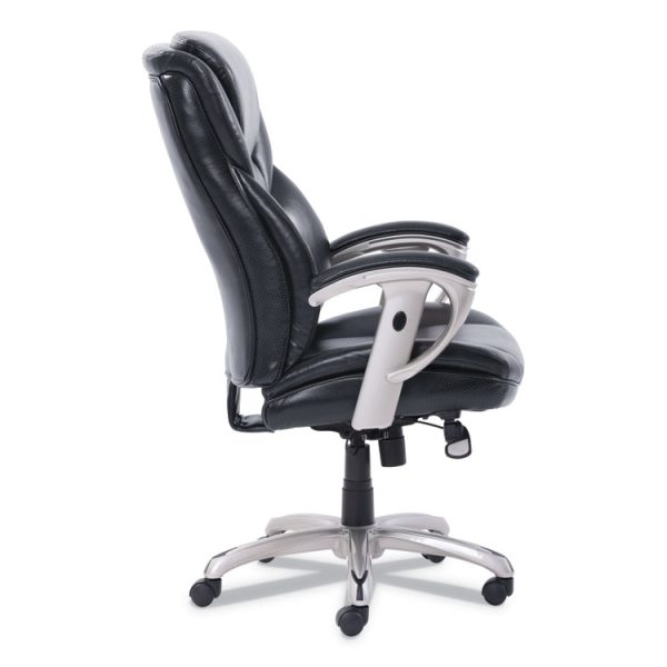 Emerson Executive Task Chair, Supports Up To 300 Lb, 19" To 22" Seat Height, Black Seat/back, Silver Base - Image 3