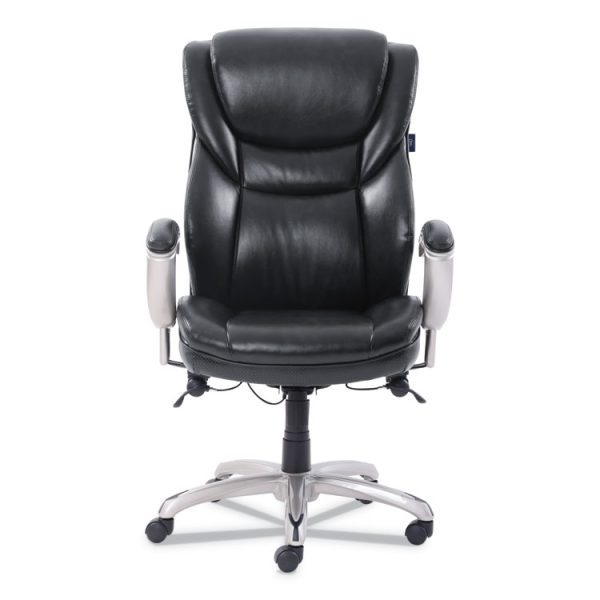 Emerson Executive Task Chair, Supports Up To 300 Lb, 19" To 22" Seat Height, Black Seat/back, Silver Base - Image 2