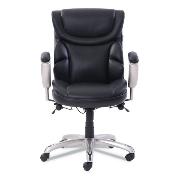 Emerson Task Chair, Supports Up To 300 Lb, 18.75" To 21.75" Seat Height, Black Seat/back, Silver Base - Image 2