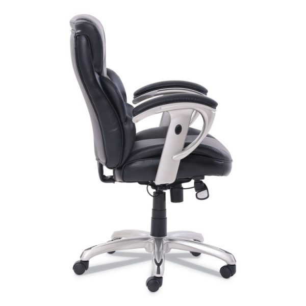 Emerson Task Chair, Supports Up To 300 Lb, 18.75" To 21.75" Seat Height, Black Seat/back, Silver Base - Image 3