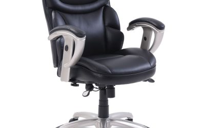 Emerson Task Chair, Supports Up To 300 Lb, 18.75″ To 21.75″ Seat Height, Black Seat/back, Silver Base