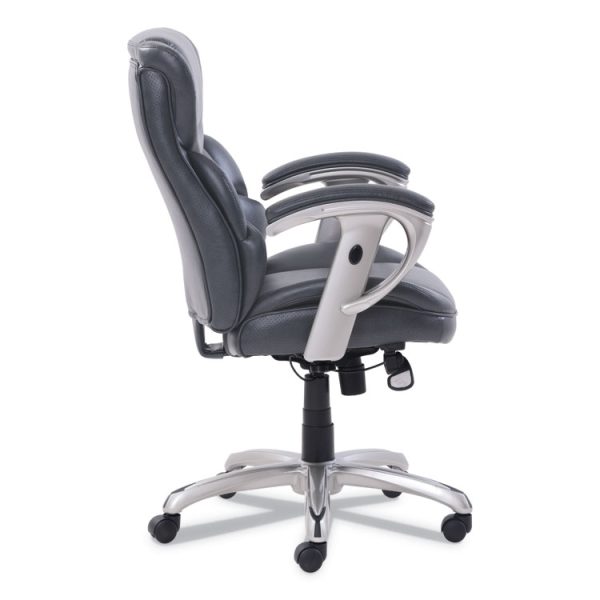 Emerson Task Chair, Supports Up To 300 Lb, 18.75" To 21.75" Seat Height, Gray Seat/back, Silver Base - Image 3