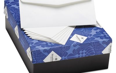 25% Cotton Business Envelopes, #10, Bankers Flap, Gummed Closure, 4.13 x 9.5, Natural White, Wove Finish, 500/Box