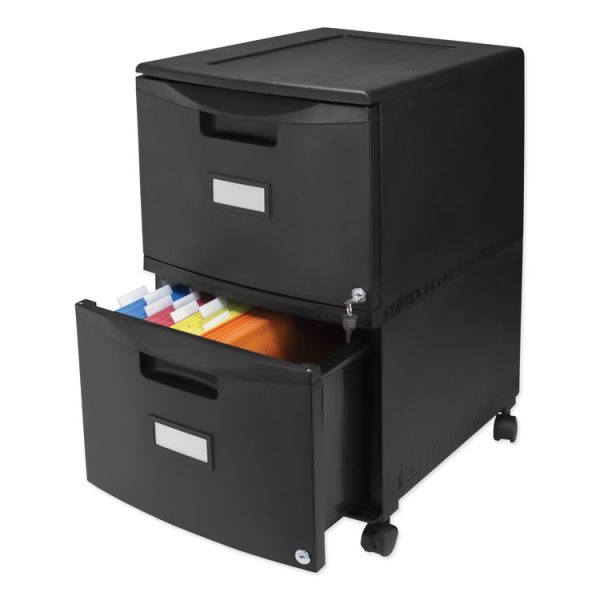 Two-Drawer Mobile Filing Cabinet, 2 Legal/letter-Size File Drawers, Black, 14.75" X 18.25" X 26" - Image 6