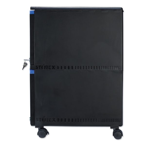 Two-Drawer Mobile Filing Cabinet, 2 Legal/letter-Size File Drawers, Black/blue, 14.75" X 18.25" X 26" - Image 3