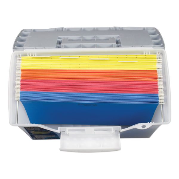 Portable Letter/legal Filebox With Organizer Lid, Letter/legal Files, 14.5" X 10.5" X 12", Clear/silver - Image 8