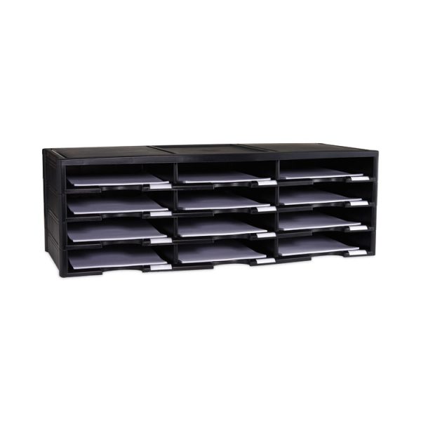 Storex Literature Organizer, 12 Compartments, 10.63 x 13.3 x 31.4, Black - Image 2