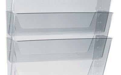 Wall File, 3 Sections, Legal Size 16″ x 4″ x 14″, Clear, 3/Set