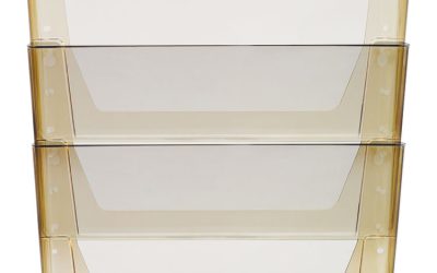 Wall File, 3 Sections, Letter Size, 13″ x 4″ x 14″,  Smoke, 3/Set