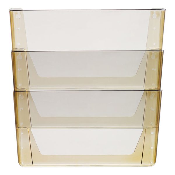 Wall File, 3 Sections, Letter Size, 13" x 4" x 14",  Smoke, 3/Set