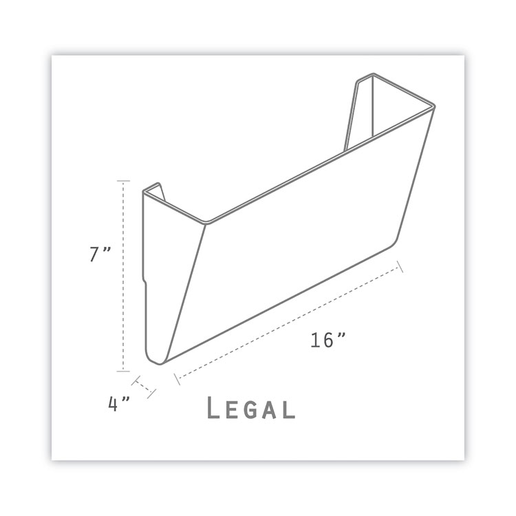 Unbreakable Magnetic Wall File, Legal/Letter Size, 16" x 4" x 7", Smoke - Image 4