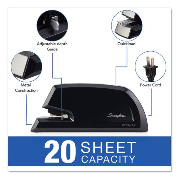 Commercial Electric Stapler, 20-Sheet Capacity, Black - Image 2