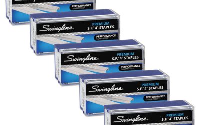 S.f. 4 Premium Staples, 0.25″ Leg, 0.5″ Crown, Silver, 5,000/box, 5 Boxes/pack