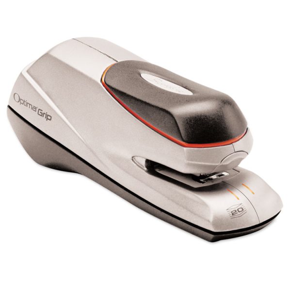 Optima Grip Electric Stapler, 20-Sheet Capacity, Black/silver - Image 2