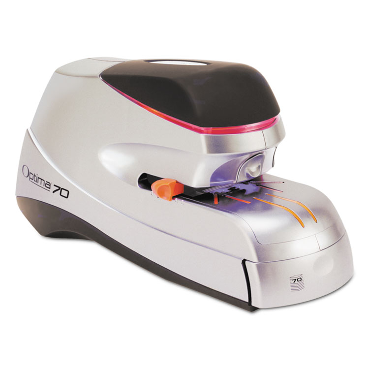 Optima 70 Electric Stapler, 70-Sheet Capacity, Silver/Black/Gray - Image 2