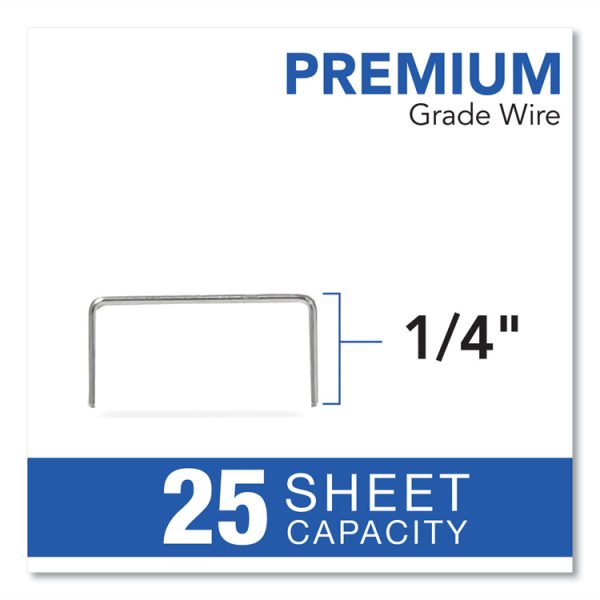 Desktop Electric Stapler Cartridge, 0.25" Leg, 0.5" Crown, Steel, 1,500/cartridge, 2 Cartridges/box, 3000/box - Image 4