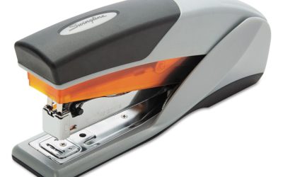 Optima 25 Reduced Effort Stapler, 25-Sheet Capacity, Gray/orange