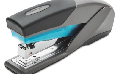 Optima 25 Reduced Effort Stapler, 25-Sheet Capacity, Slate Gray/blue