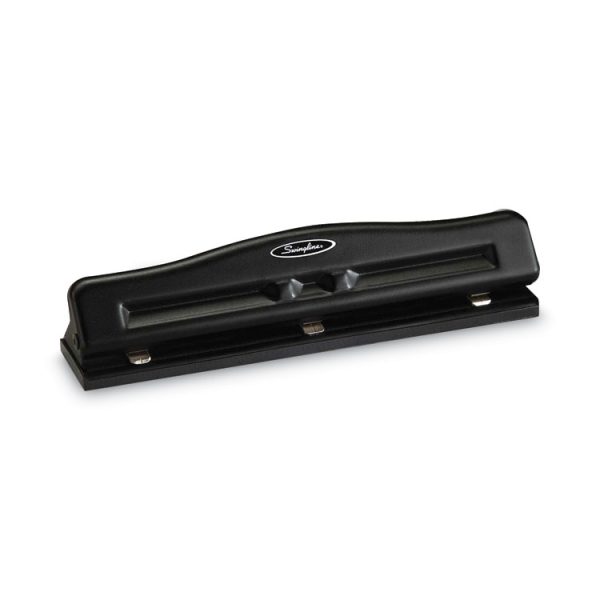 11-Sheet Commercial Adjustable Desktop Two- To Three-Hole Punch, 9/32" Holes, Black