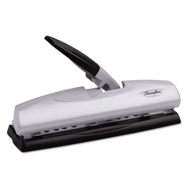 20-Sheet Lighttouch Desktop Two- To Seven-Hole Punch, 9/32" Holes, Silver/black - Image 2