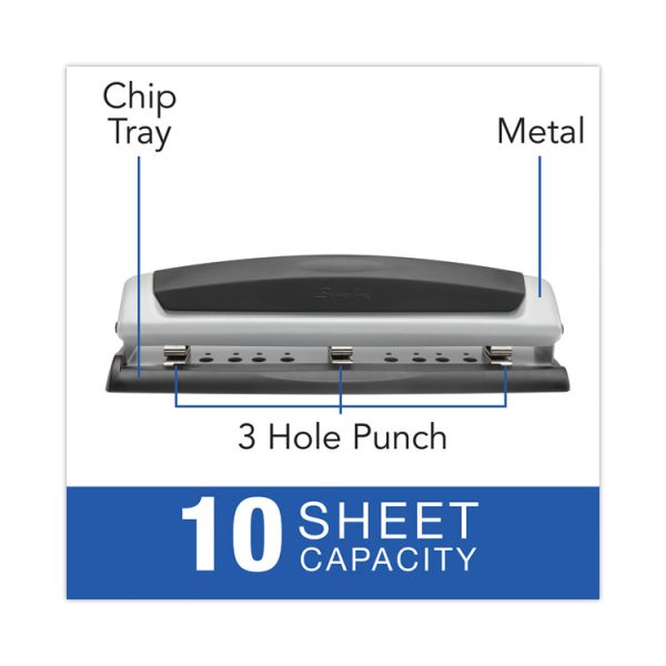 10-Sheet Precision Pro Desktop Two- To Three-Hole Punch, 9/32" Holes - Image 4