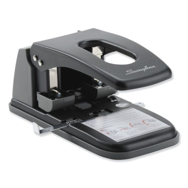 100-Sheet High Capacity Two-Hole Punch, Fixed Centers, 9/32" Holes, Black/gray