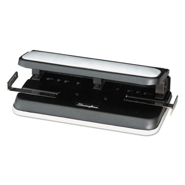 32-Sheet Easy Touch Two- To Three-Hole Punch With Cintamatic Centering, 9/32" Holes, Black/gray - Image 2