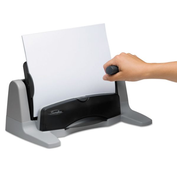 40-Sheet Lighttouch Heavy-Duty Two- To Seven-Hole Punch, 9/32" Holes, Black/gray - Image 3
