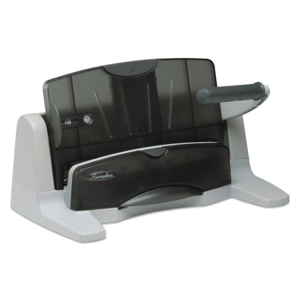 40-Sheet Lighttouch Heavy-Duty Two- To Seven-Hole Punch, 9/32" Holes, Black/gray - Image 2