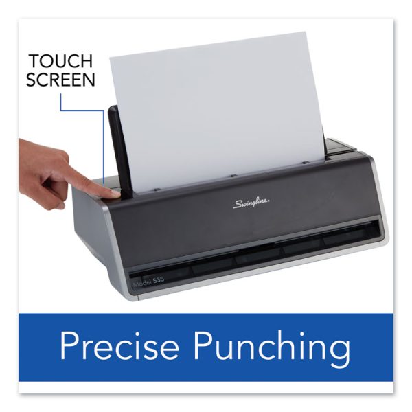 28-Sheet Commercial Electric Three-Hole Punch, 9/32" Holes, Black/silver - Image 4