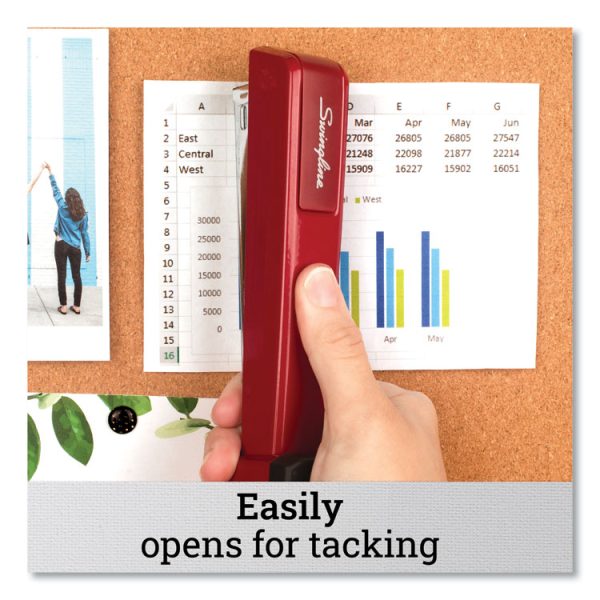 747 Classic Full Strip Stapler, 30-Sheet Capacity, Lipstick Red - Image 6