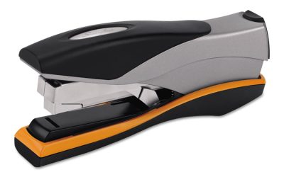 Optima 40 Desktop Stapler, 40-Sheet Capacity, Silver/black/orange