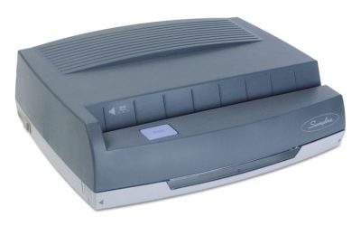 50-Sheet 350md Electric Three-Hole Punch, 9/32″ Holes, Gray